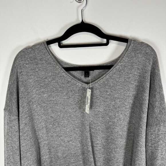 J Crew Sweater Women’s XL Grey Wool Blend V-Neck Long Sleeve Preppy NWT F4956 - Picture 2 of 10